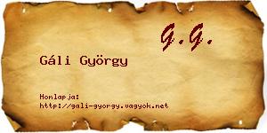 Gáli György névjegykártya